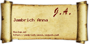 Jambrich Anna névjegykártya