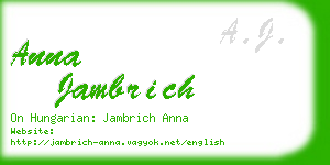 anna jambrich business card